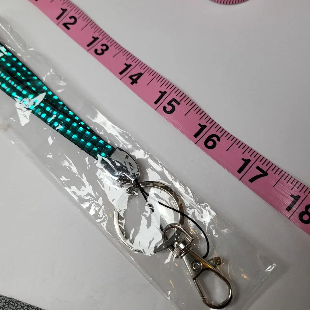 Unbranded Lanyard Unisex OS Teal NWT Rhinestone Crystal Sparkly ID Holder